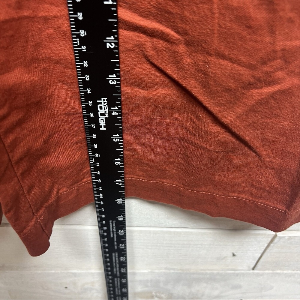 Uniqlo Linen Blend Pants Womens XS Brown Wide Leg Crop High Waist Beach Resort - Picture 11 of 11